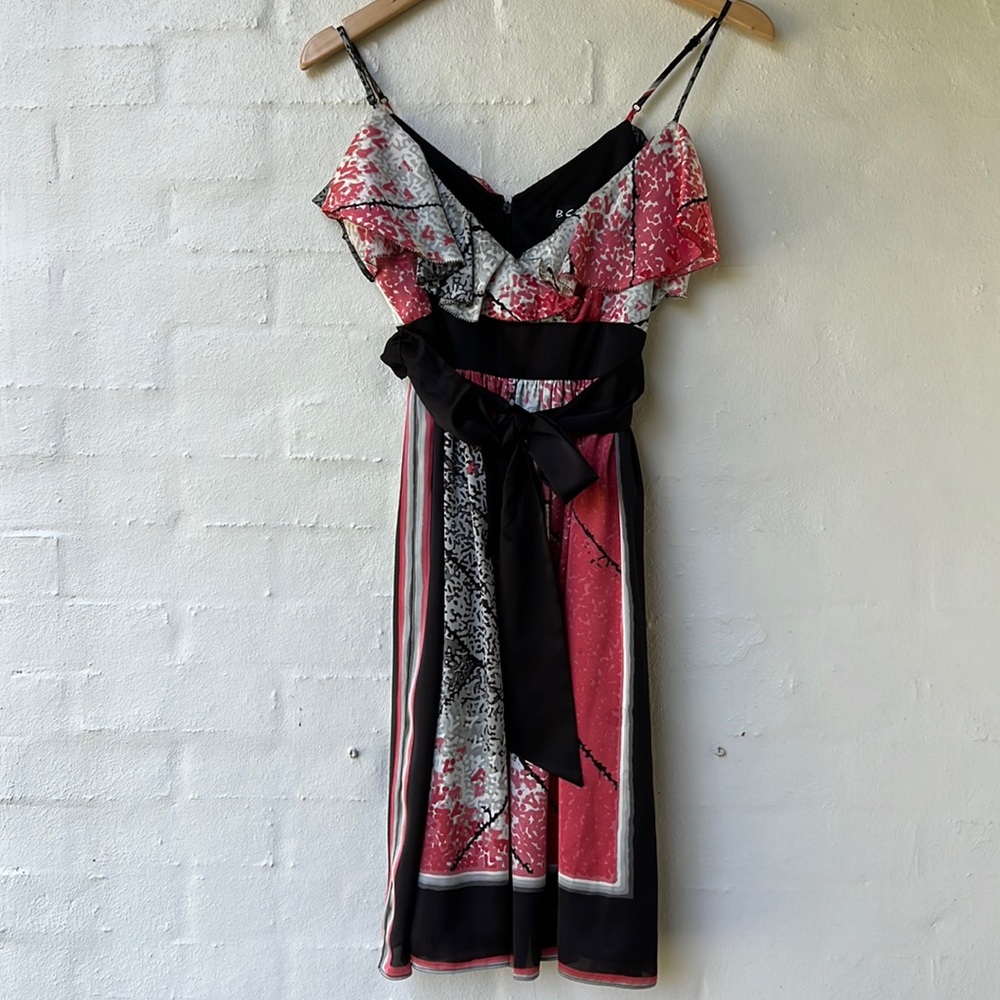 BCBG Dress with black sash.